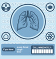 human lungs in center and icons around vector image vector image