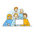 in trendy flat linear style vector image