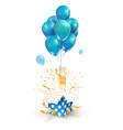 open textured gift box with number 1 flying vector image vector image