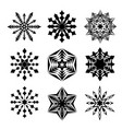snowflakes black isolated on white vector image