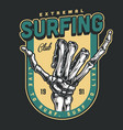 surfing club vintage colorful badge vector image vector image