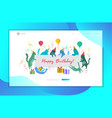 landing page template with cute cats holding blank vector image