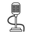 retro microphone icon outline style vector image