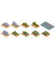 wwi military vehicles isometric vector image