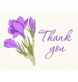 card with hand drawn crocus spring flowers vector image