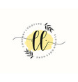 initial ll feminine logo beauty monogram vector image