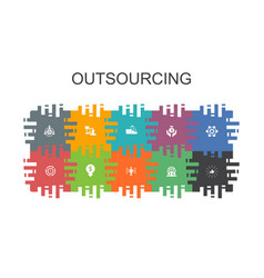 Outsourcing infographic design template online Vector Image