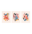 abstract cards design with creative fluid shapes vector image vector image