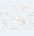 fantasy floral seamless pattern with bird vector image