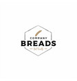 vintage wheat in polygon emblem badge for bakery vector image