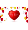 greeting romantic card with big red vector image
