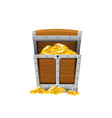 wooden old pirate chests full of treasures gold vector image