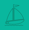 sailboat color linear icon vector image