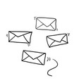 hand drawn email icon envelope mail services vector image