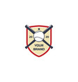 vintage retro shield with crossed bat vector image vector image