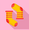 winter socks icon flat style vector image vector image