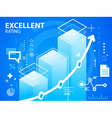 bright excellent rating on blue background f vector image