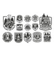 bundle badge on the camping theme vector image
