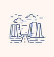 highway in canyon outline vector image