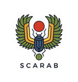 scarab egyptian logo icon vector image vector image
