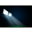 two spotlights on a football field vector image vector image