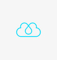 linear cloud logo drop hearts water aqua vector image