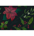 seamless pattern with hand drawn winter plants vector image