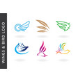 wings and birds logos vector image