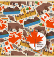 canadian symbols and main landmarks vector image vector image
