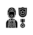 defence industry black glyph icon vector image