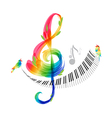 Music design treble clef and piano keyboard Vector Image