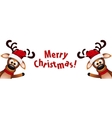 two funny reindeer on a white background vector image