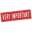 very important grunge rubber stamp vector image vector image