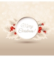 christmas background with holly vector image vector image