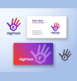 high five technology abstract sign or logo vector image