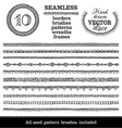 set of seamless hand-drawn ethnic borders vector image