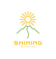 morning mountain shine sunrise sunburst colorful vector image