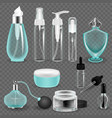 realistic mock-up transparent glass jars bottles vector image vector image