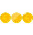 set of euro coins icon isolated on white vector image