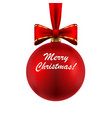 beautiful christmas ball with bow isolated vector image vector image