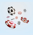 falling poker casino realistic chips vector image