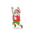 santa claus father christmas running marathon vector image
