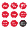 special offer set sale labels and icons discount vector image vector image