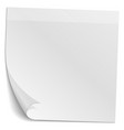 curled corner paper square blank white mockup vector image