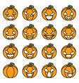 lineart halloween pumpkin decoration scary faces vector image vector image