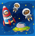 animals exploring the space vector image