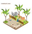 contact zoo isometric composition vector image vector image