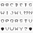 shield font alphabet logos set vector image
