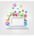 notebook icon laptop symbolapplication button vector image