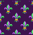 seamless pattern with fleur de lis in mardi gras vector image